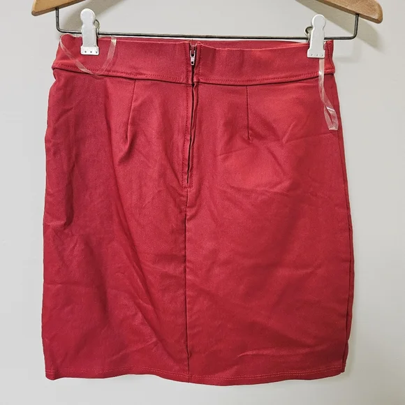 Elegant Red Wrap Skirt Women Size L - Picture 11 of 15